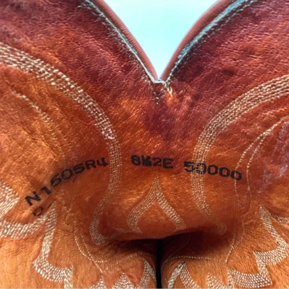 Lucchese 1883 Men’s Cowboy Western Boots Camel Brown Leather Men’s Size 8.5 2E - Picture 6 of 14